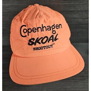Vintage Copenhagen Skoal Shootout Tobacco Hat Neon Orange Snapback Retro